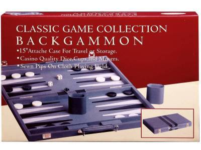 Backgammon - 15&quot; Vinyl Attache Case Set (Hansen)