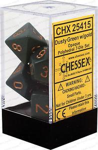 CHX 25415 Opaque Dusty Green/copper (Polyhedral7-Die Set)