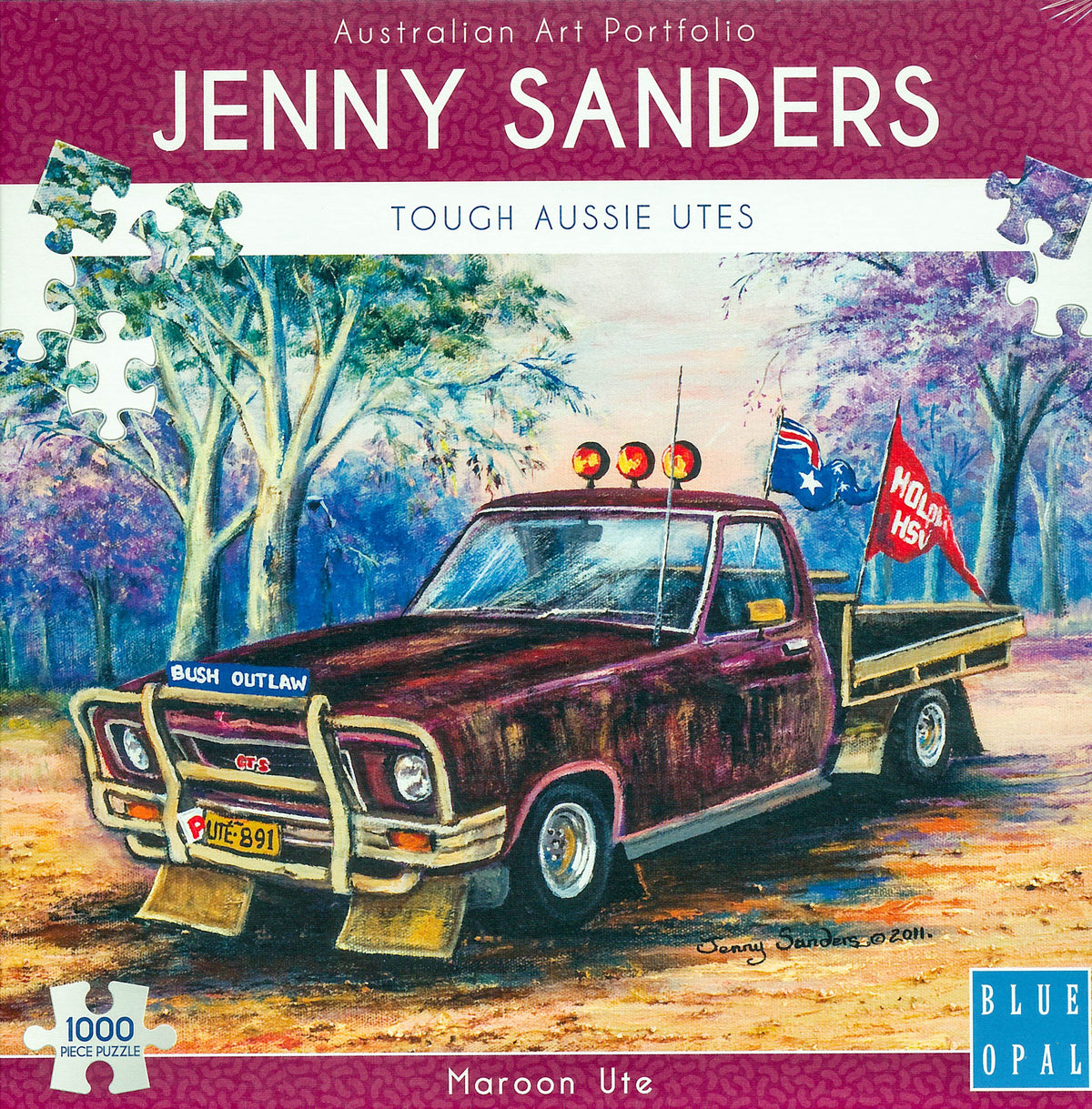 Jenny Sanders: Maroon Ute 1000pc (Blue Opal Puzzle)