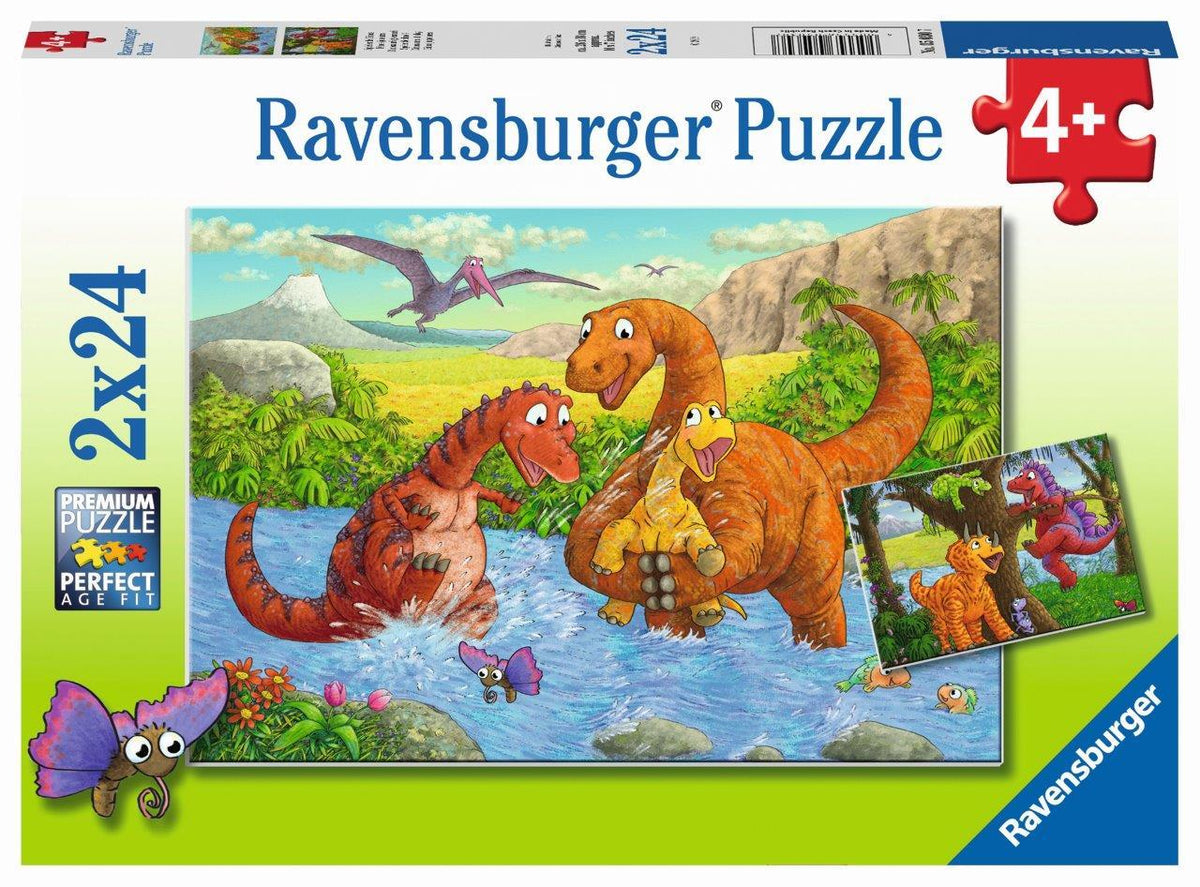 Dinosaurs At Play 2X24pc (Ravensburger Puzzle)