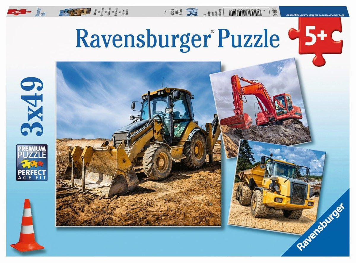 Digger At Work! 3X49pc (Ravensburger Puzzle)