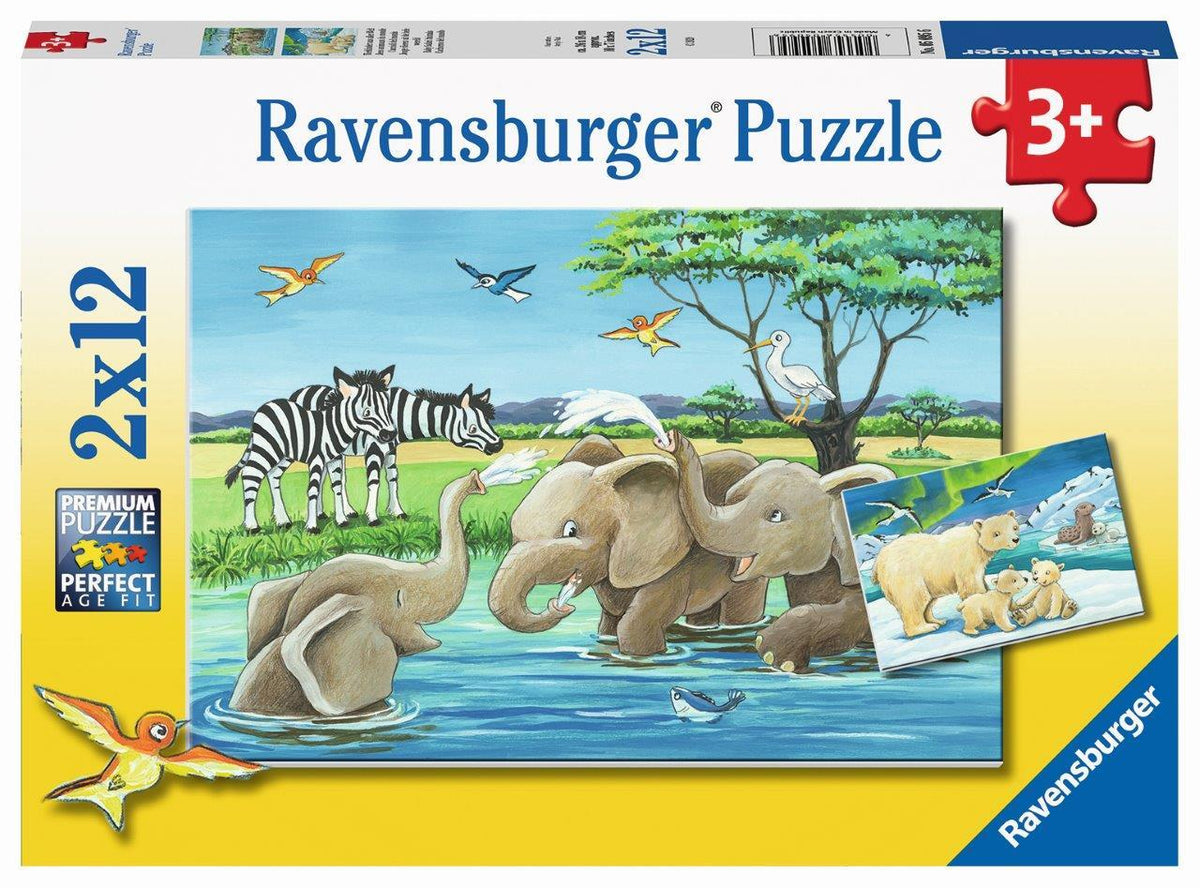 Baby Safari Animals Puzzle 2x12pc (Ravensburger Puzzle)
