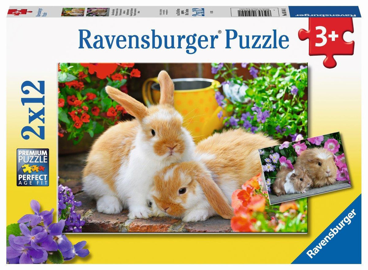 Guinea Pigs &amp; Bunnies Puzzle 2x12pc (Ravensburger Puzzle)