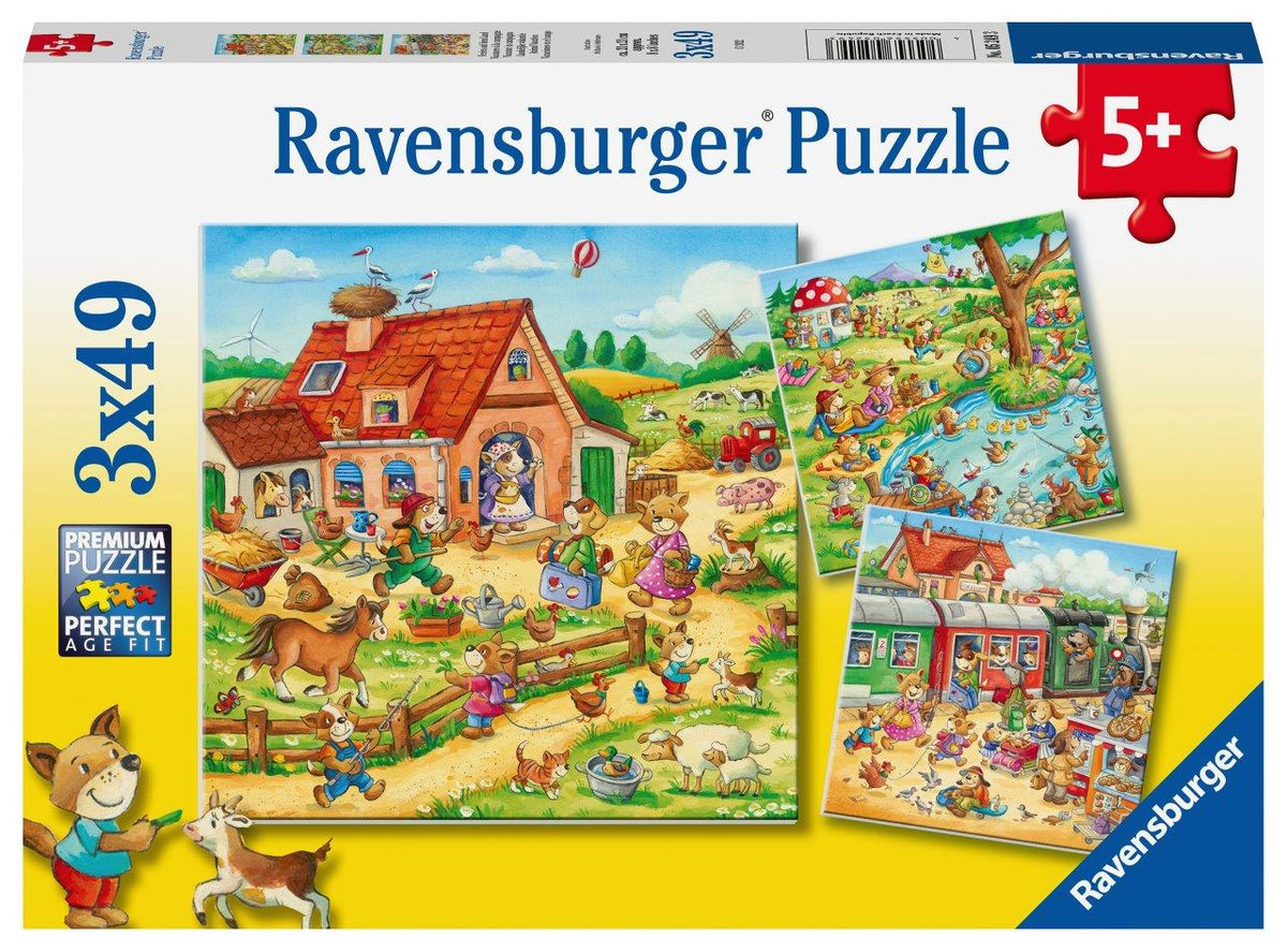 Animal Vacation 3x49pc (Ravensburger Puzzle)