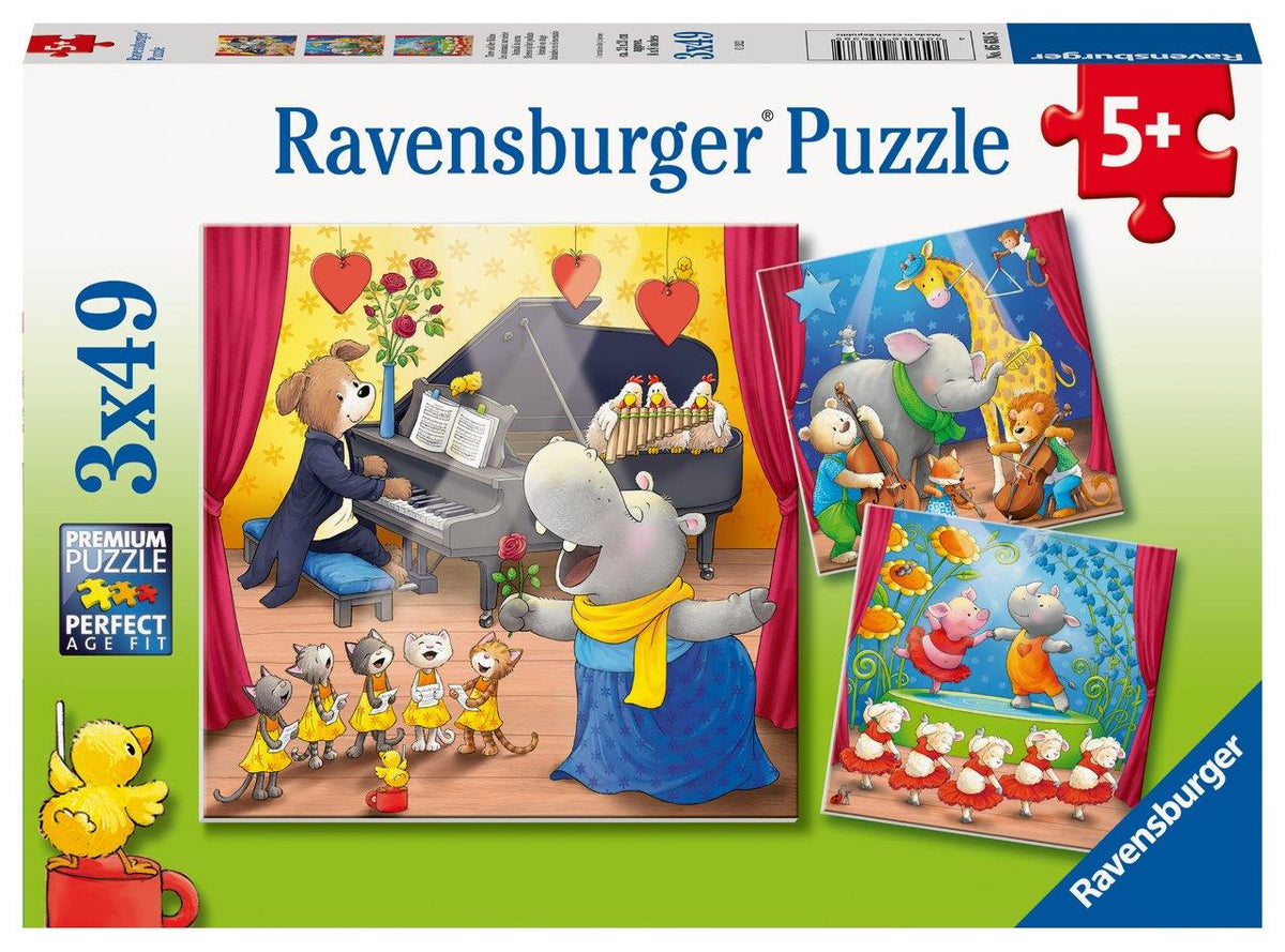Animals On Stage 3x49pc (Ravensburger Puzzle)