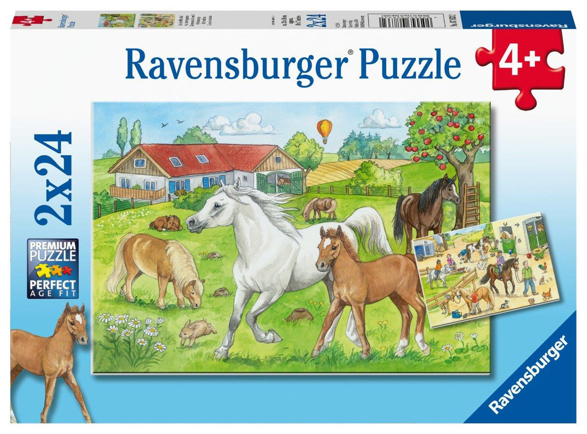At the Stables Puzzle 2x24pc (Ravensburger Puzzle)