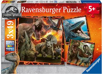 Jurassic World Instinct To Hunt 3X49pc (Ravensburger Puzzle)
