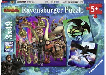 Httyd How To Train Your Dragon 3X49pc (Ravensburger Puzzle)