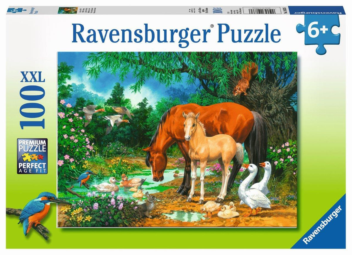 Ponies At The Pond Puzzle 100pc (Ravensburger Puzzle)