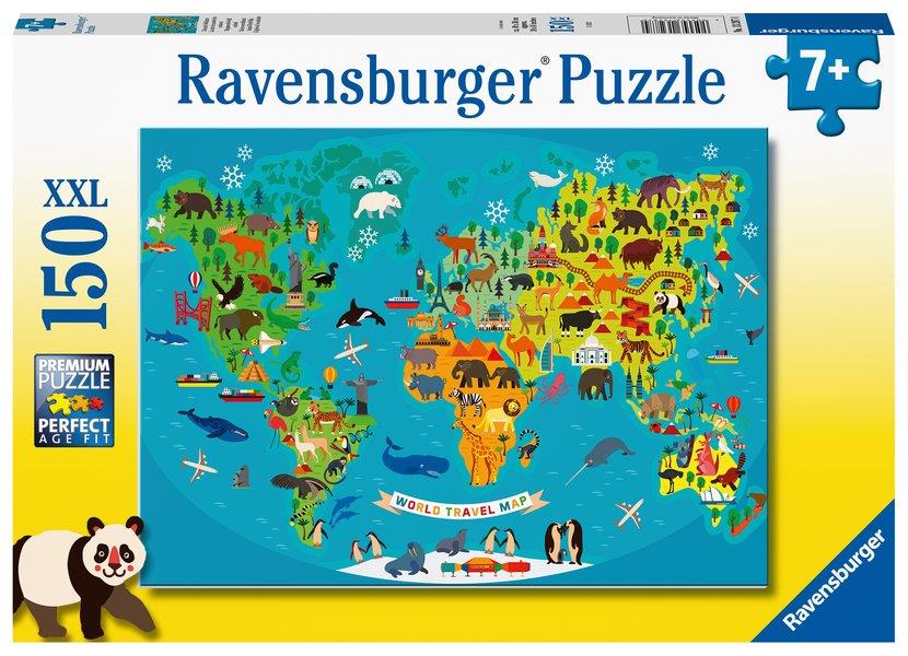 Animal World Map Puzzle 150pc (Ravensburger Puzzle)