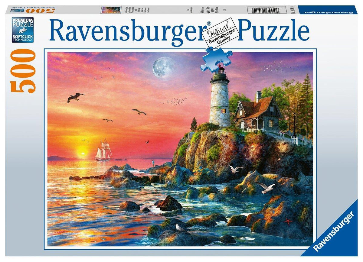 Lighthouse at Sunset Puzzle 500pc (Ravensburger Puzzle)