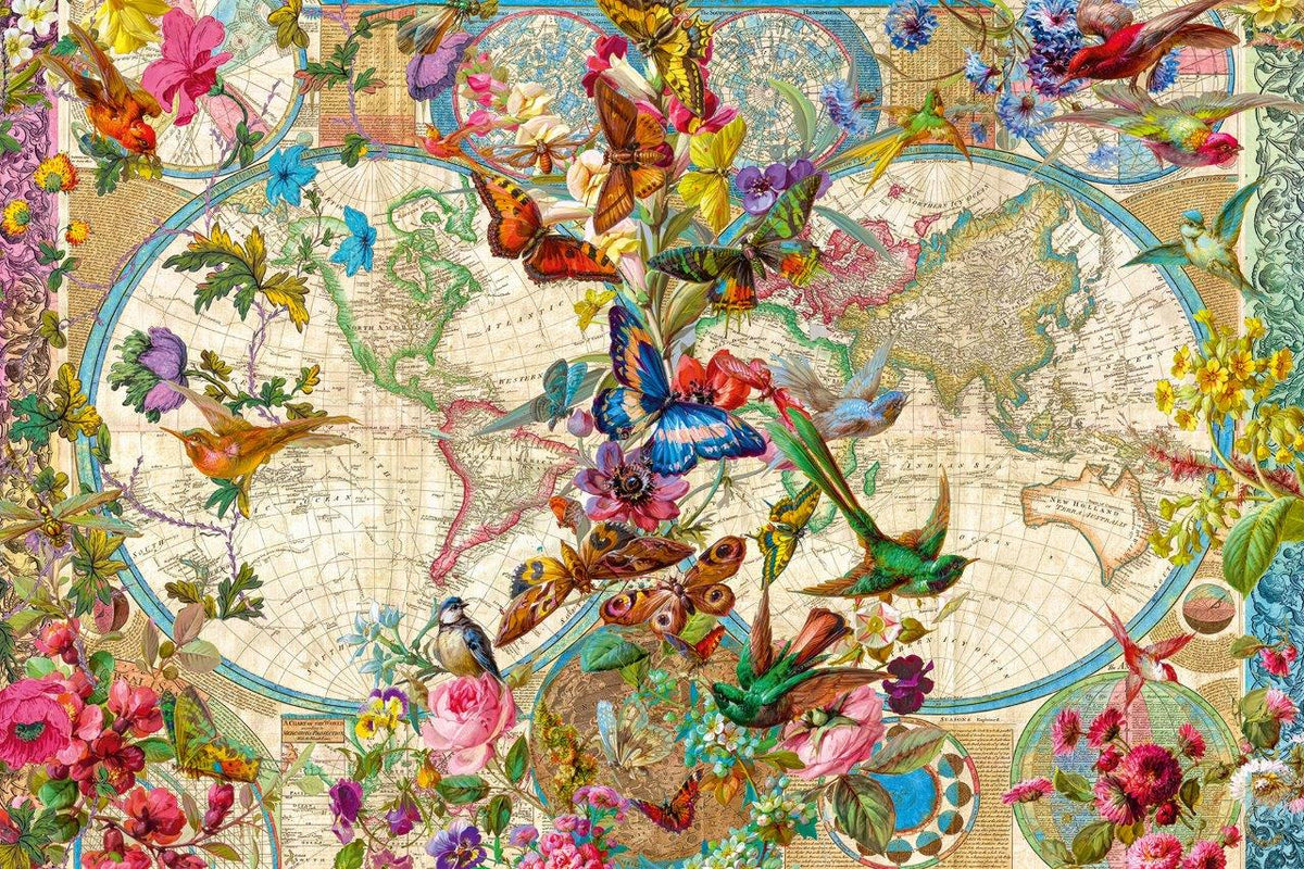 Flora &amp; Fauna World Map 3000pc (Ravensburger Puzzle)