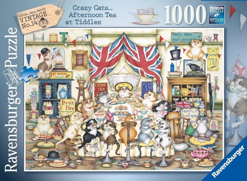 Crazy Cats - Afternoon Tea Tiddles 1000pc (Ravensburger Puzzle)
