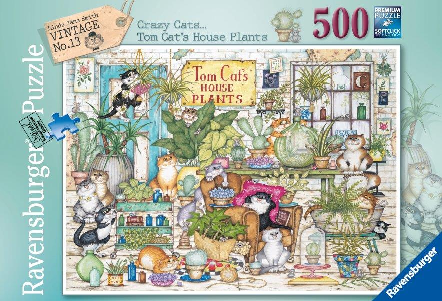 Crazy Cats - Tom Cats House Plants 500pc (Ravensburger Puzzle)