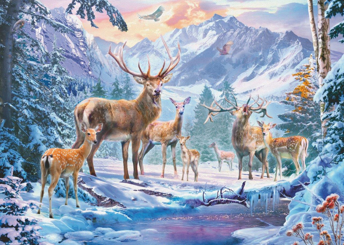 Deer and Stags in Water 1000pc [Ravensburger Puzzle]