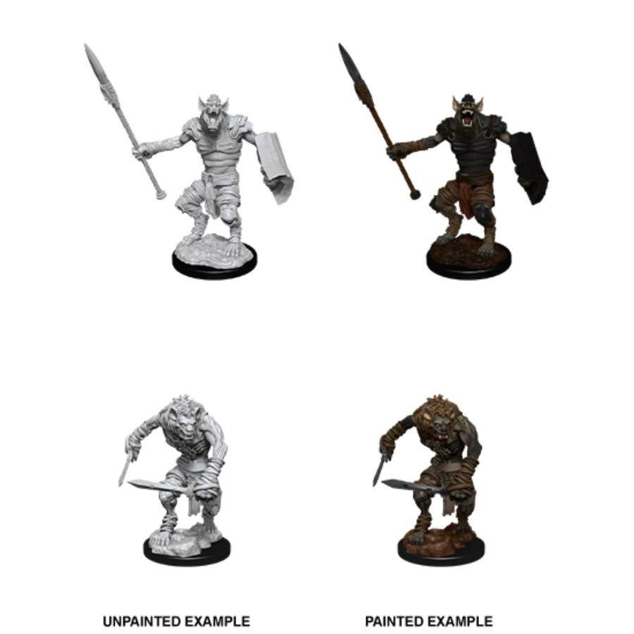 D&amp;D - Gnoll &amp; Gnoll Flesh Gnawer (Nolzurs Marvelous Unpainted Miniatures)